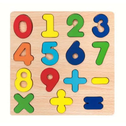 Alphabet & Number Wooden Puzzle Board-Montessori Matching Game