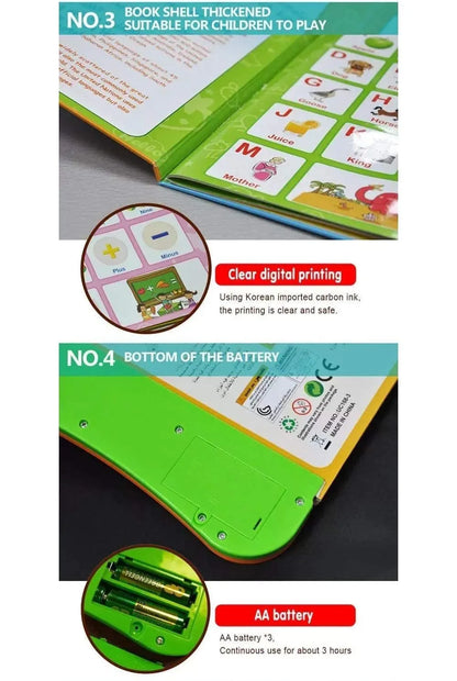 My English E-Book for Kids - Learning Book with Sound, Educational English Reading Book - Alphabets, Numbers, Animals, Fruits, shapes, Vehicles & Colors