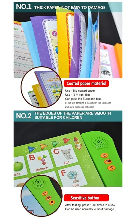 My English E-Book for Kids - Learning Book with Sound, Educational English Reading Book - Alphabets, Numbers, Animals, Fruits, shapes, Vehicles & Colors
