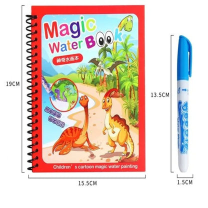 Magic Water Drawing Book, Reusable Doddle with Pen for Kids