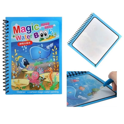 Magic Water Drawing Book, Reusable Doddle with Pen for Kids